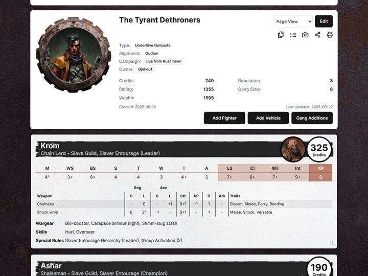 Munda Manager Updates! Custom Images, Dark Mode, and Custom Fighters! Bastions of Law Enforcers Coming the 27th!