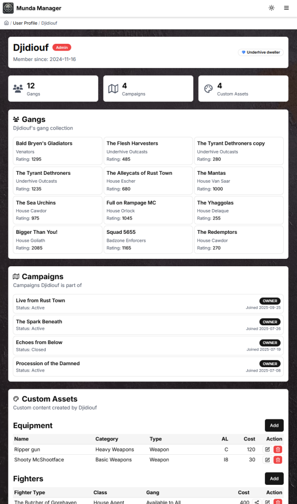 Munda Manager - Public Profile